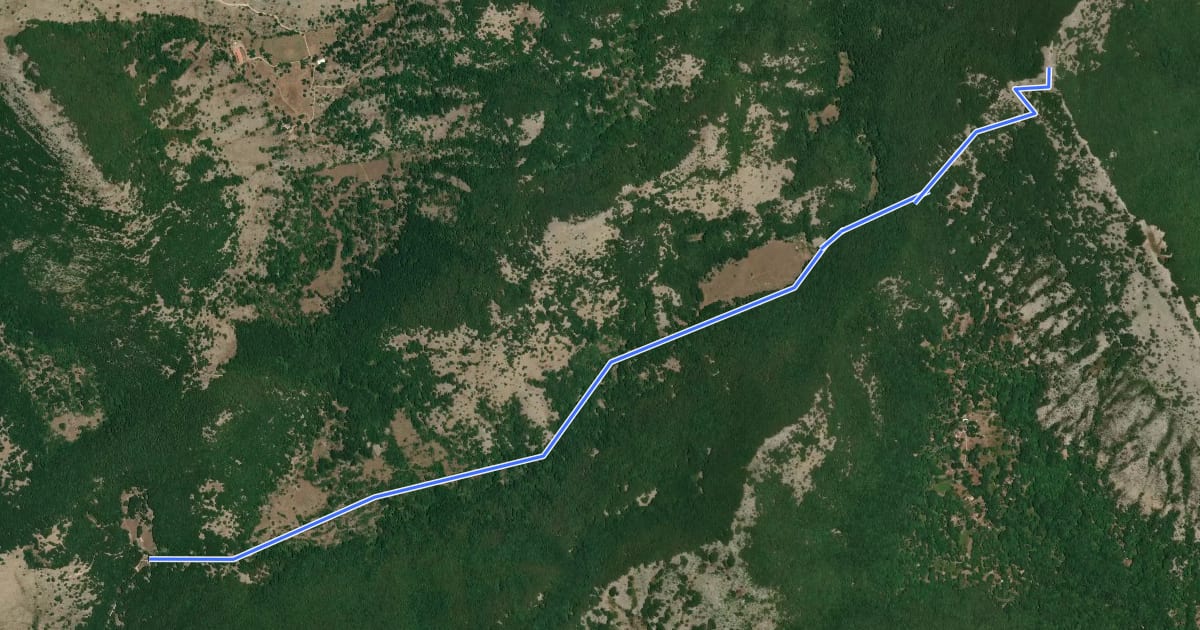 Маршрут La Valle di Itri-Monte Revole на спутниковом снимке