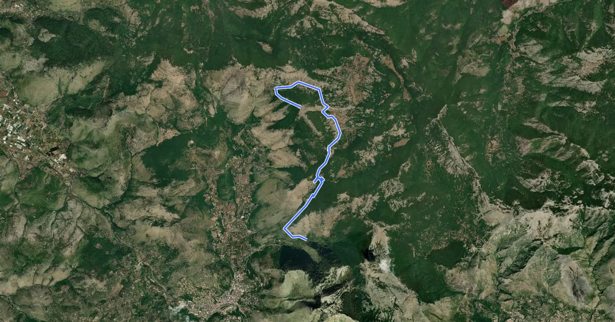 Маршрут La Valle di Itri-Monte Trina на спутниковом снимке