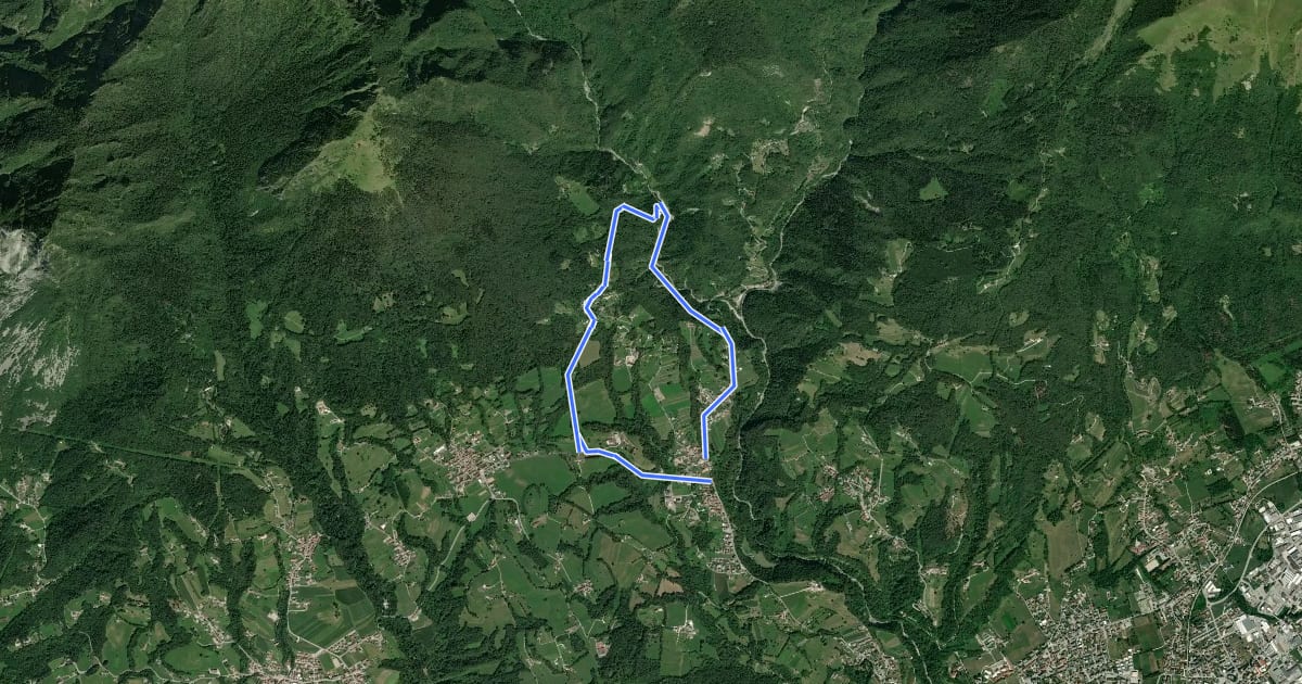 Маршрут La Velenosetta на спутниковом снимке