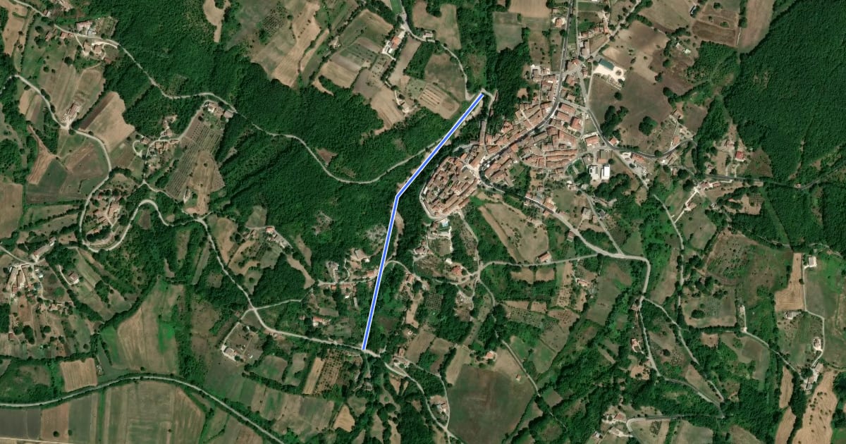 Маршрут La Via dei Mulini на спутниковом снимке