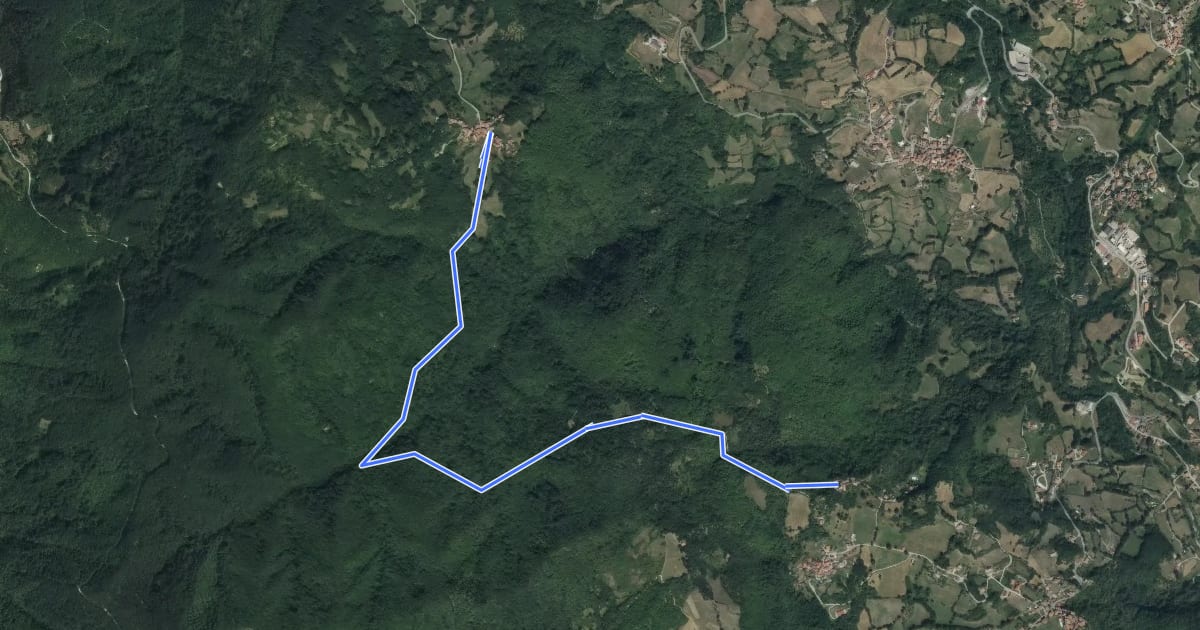 Маршрут La Via dei Piastroni на спутниковом снимке