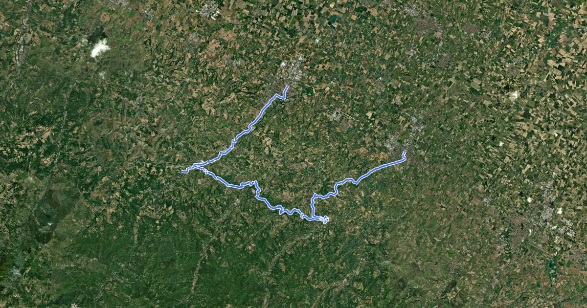 Маршрут La Via del Gesso на спутниковом снимке