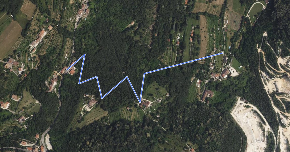 Маршрут La Via del marmo - Botticino (San Gallo) на спутниковом снимке