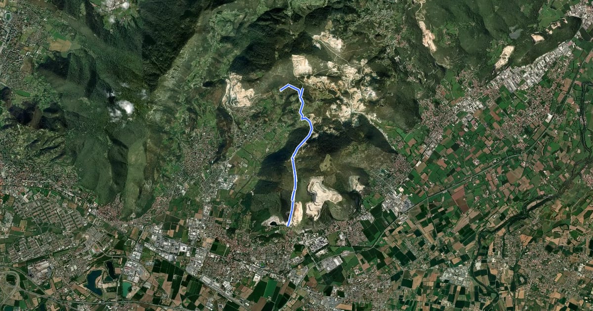 Маршрут La Via del marmo - Rezzato (Valle di Virle) на спутниковом снимке