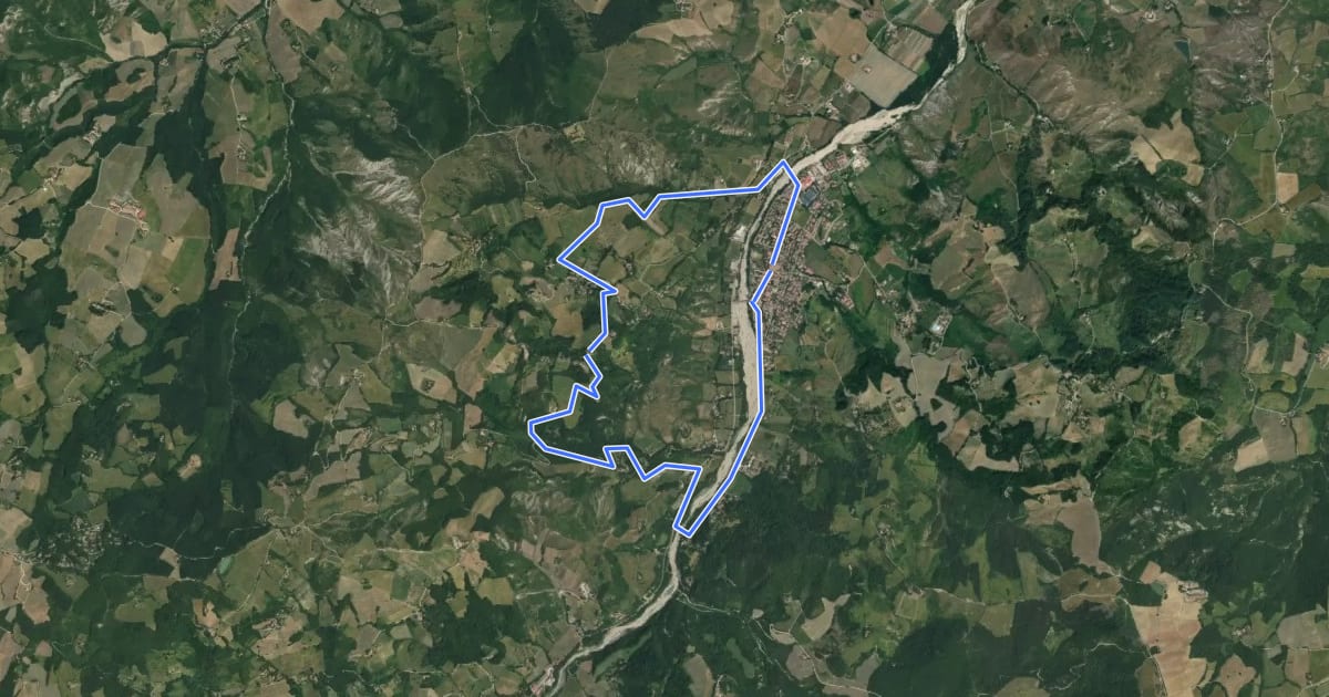 Маршрут La Via del Tartufo на спутниковом снимке