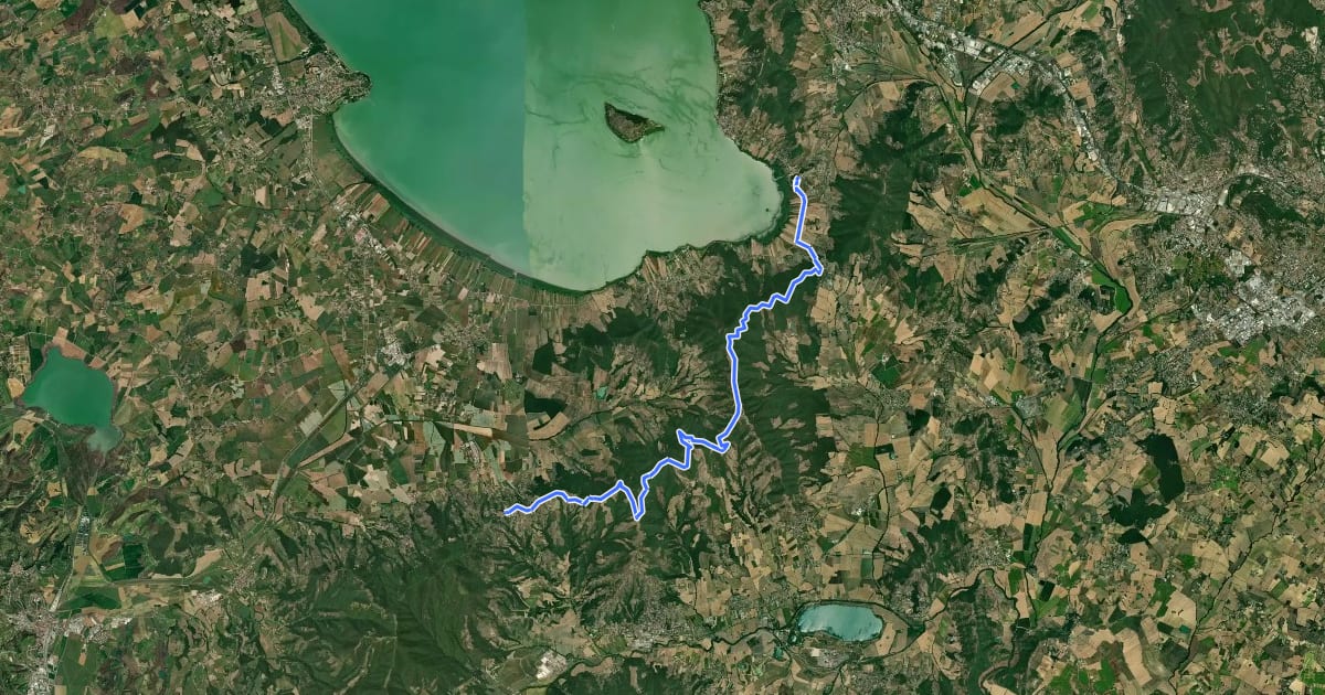 Маршрут La Via del Trasimeno Tappa 2 на спутниковом снимке