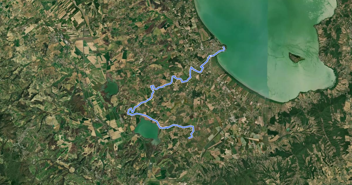 Маршрут La Via del Trasimeno Tappa 5 на спутниковом снимке