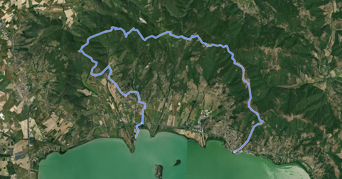 Маршрут La Via del Trasimeno Tappa 7 на спутниковом снимке