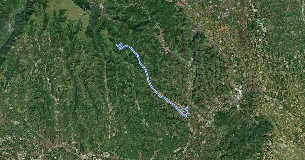 Маршрут La Via dell'acqua на спутниковом снимке