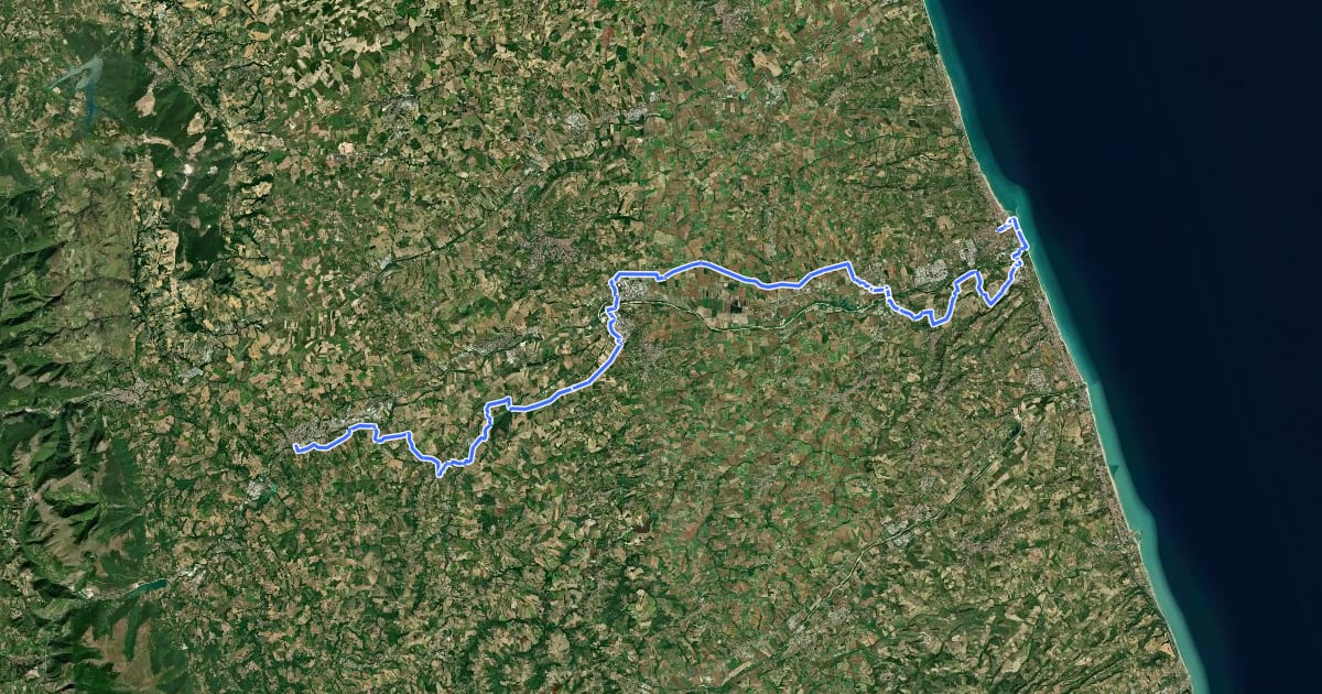 Маршрут La Via delle Abbazie (a piedi) на спутниковом снимке