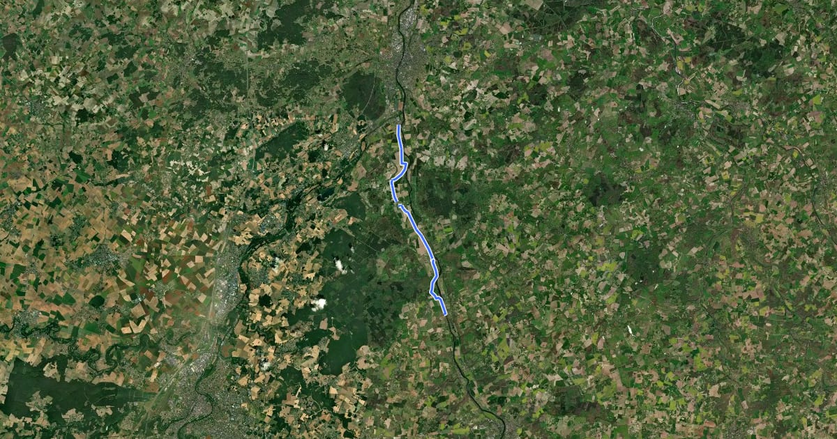Маршрут La Vienne à vélo на спутниковом снимке