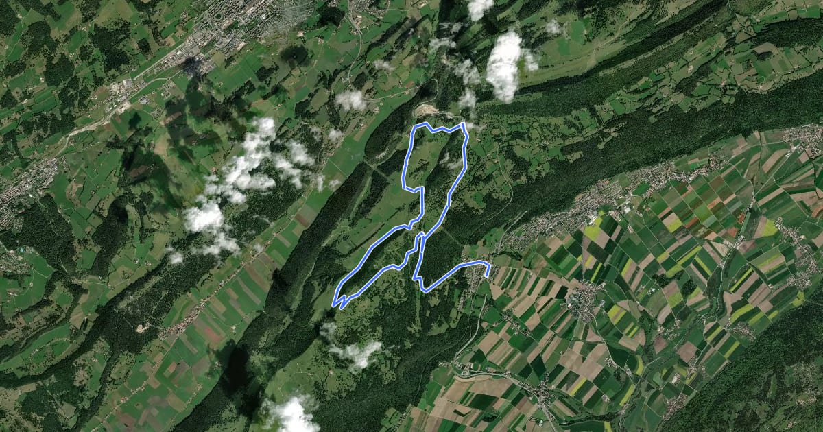 Маршрут La Vue des Alpes Bike на спутниковом снимке