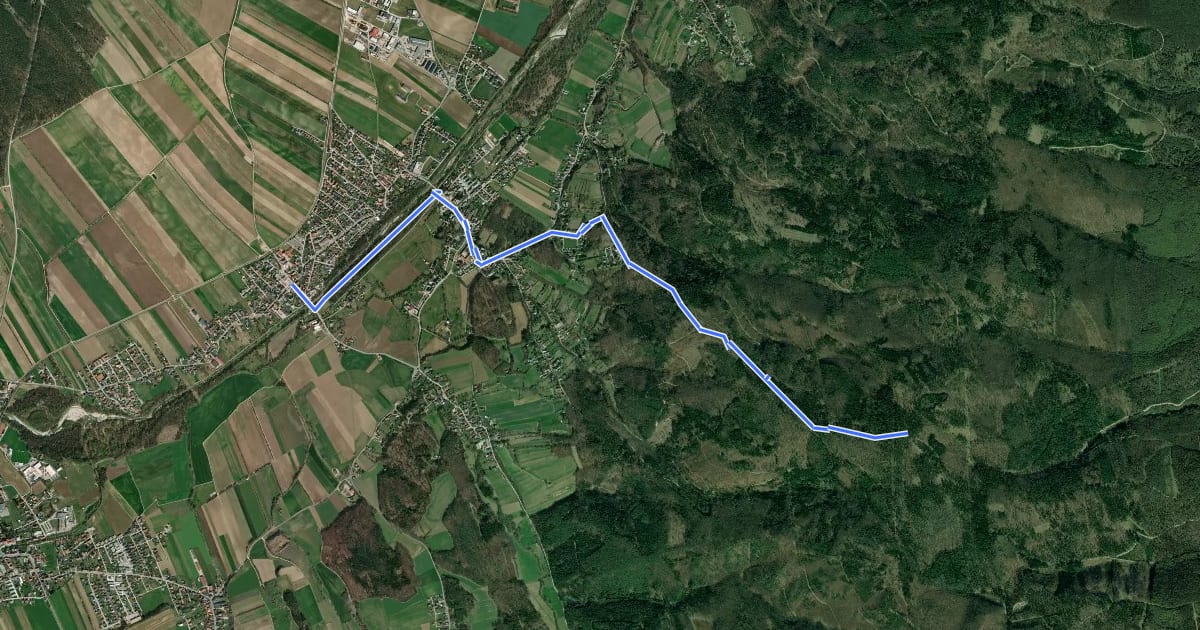 Маршрут LA1 Frohsdorfer Weg (Lanzenkirchen - Rosalia) на спутниковом снимке