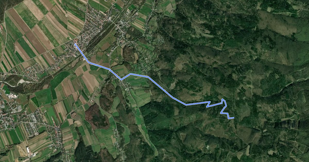 Маршрут LA2 Hauerweg - Rosaliengebirge (Lanzenkirchen - Rosalia) на спутниковом снимке