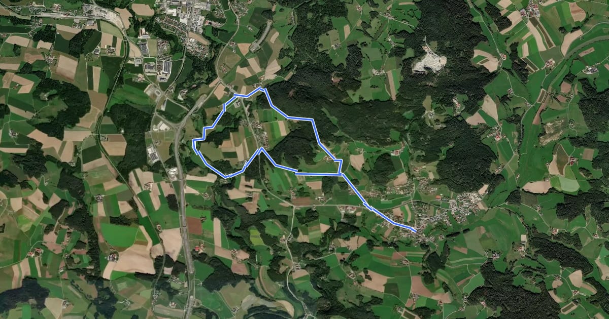 Маршрут La6 - Mühlenweg на спутниковом снимке