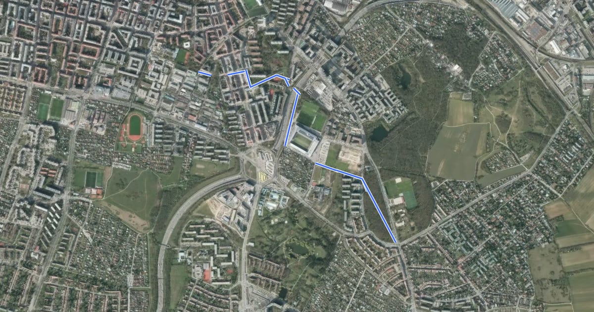 Маршрут Laaer Berg на спутниковом снимке