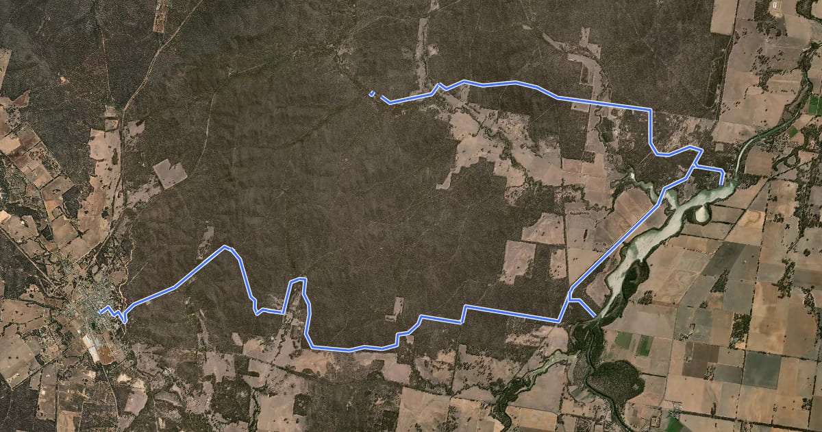 Маршрут Laanecoorie Cycling Track на спутниковом снимке
