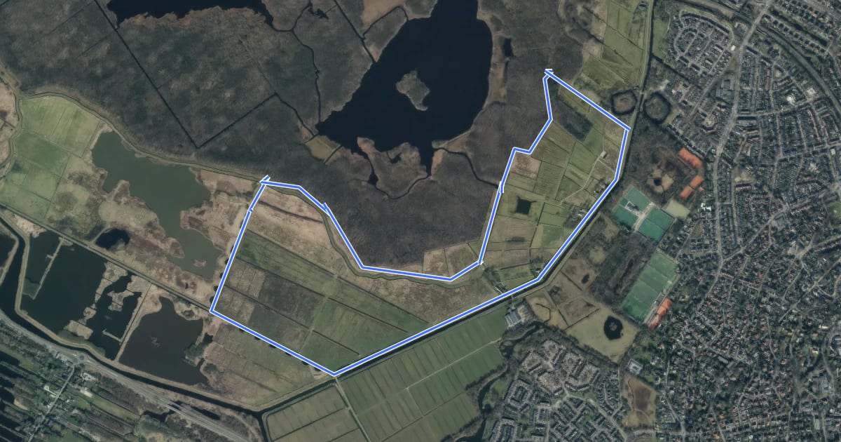 Маршрут Laarzenpadroute Bussum на спутниковом снимке