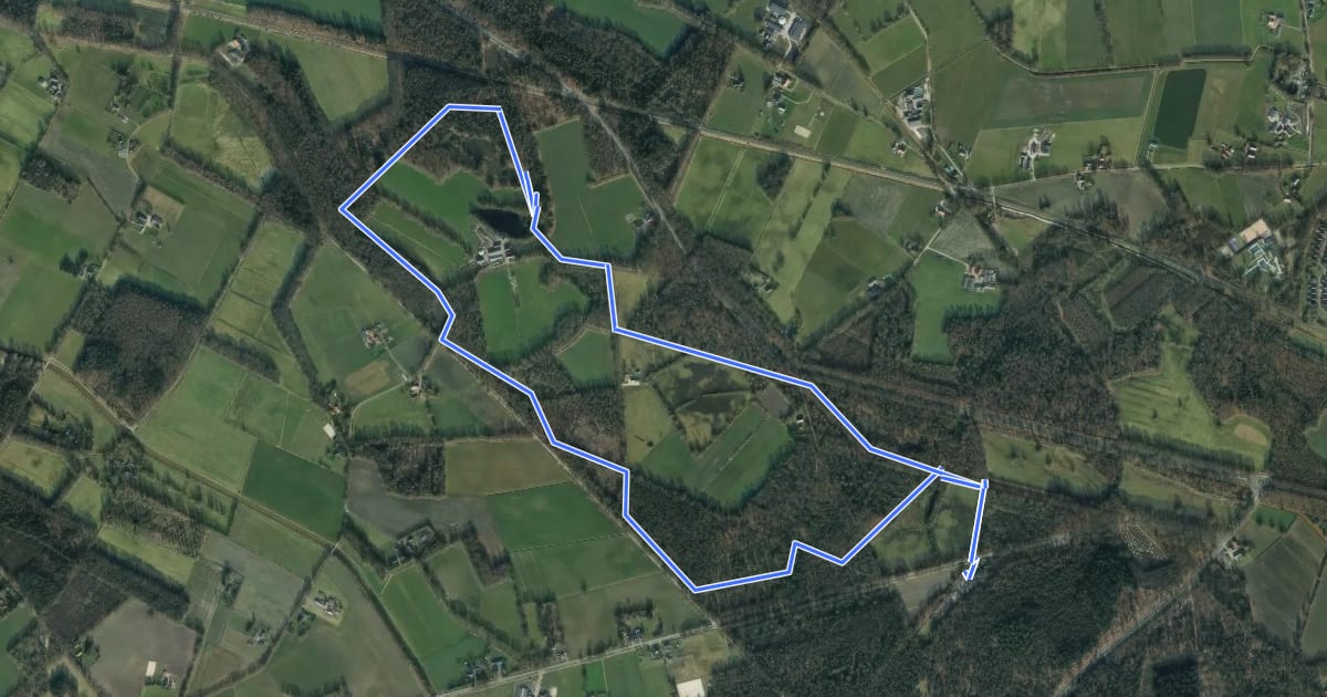 Маршрут Laarzenwandeling Boswachterspad Dolen in Ruurlo на спутниковом снимке