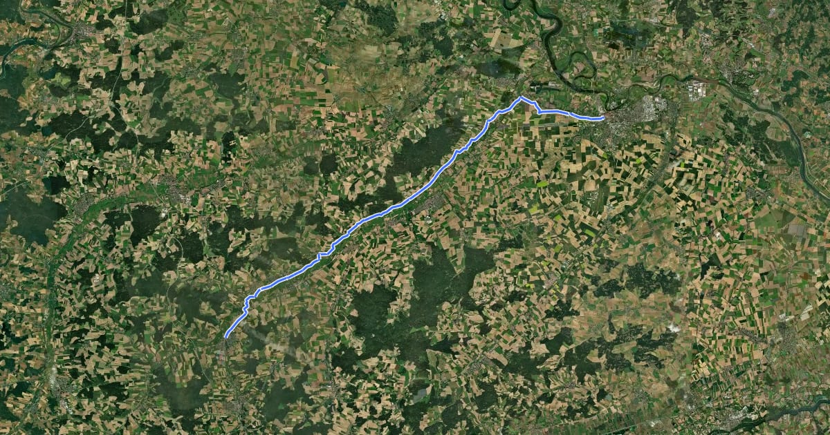 Маршрут Labertalradweg на спутниковом снимке