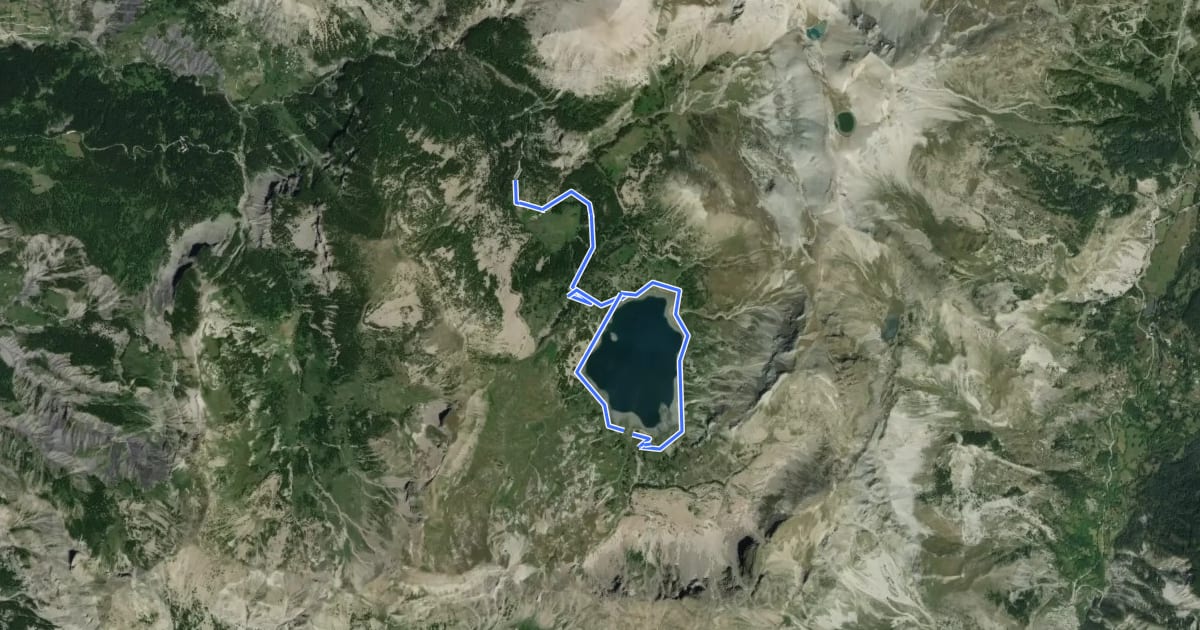 Маршрут Lac d'Allos на спутниковом снимке