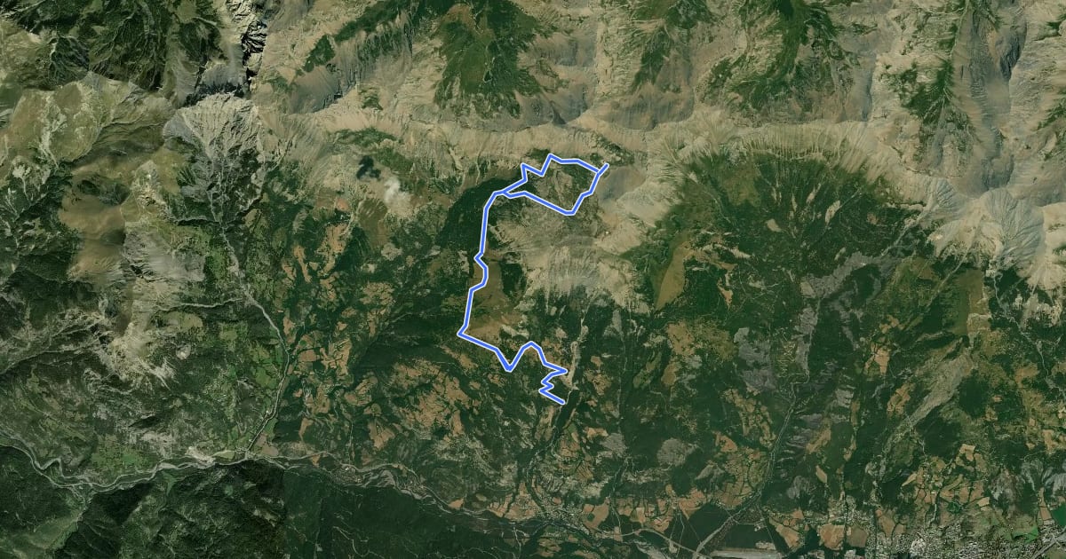 Маршрут Lac de l'Aupillon на спутниковом снимке