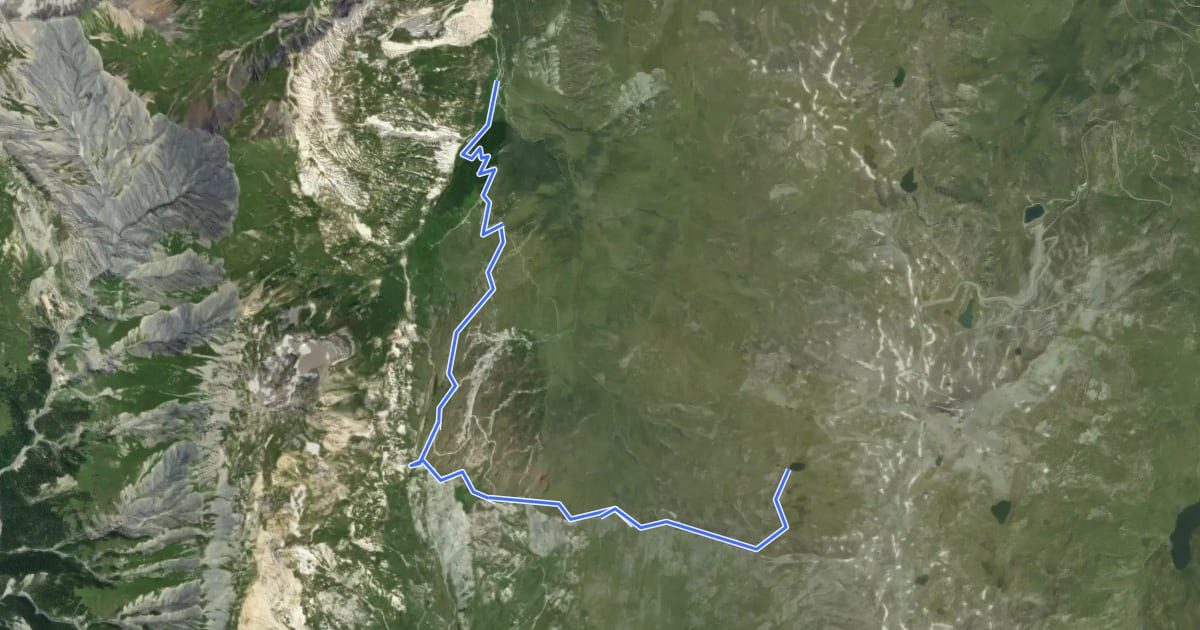 Маршрут Lac de la Montagnette на спутниковом снимке