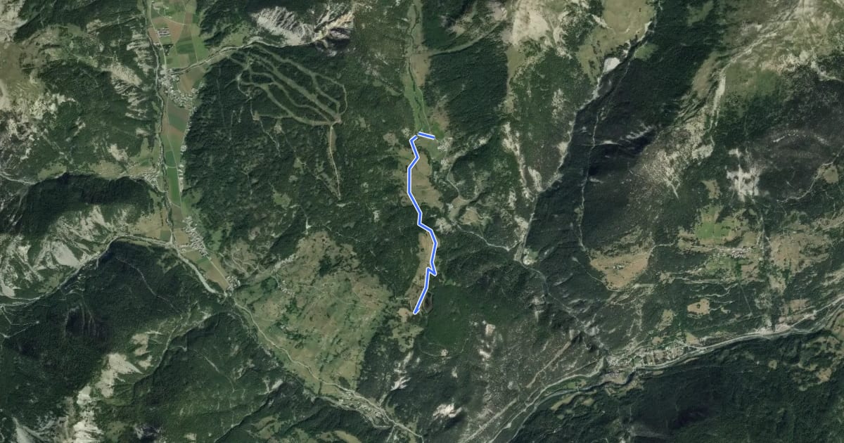 Маршрут Lac de Roue - Souliers Clot Charvin на спутниковом снимке