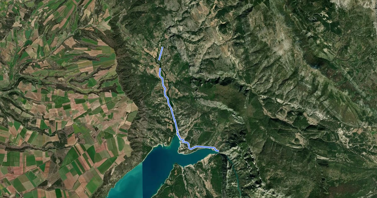 Маршрут Lac de Sainte-Croix par le chemin de Quinson на спутниковом снимке