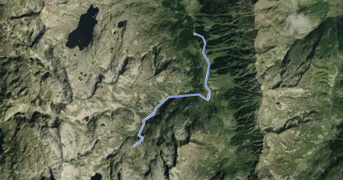 Маршрут Lac de Suyen et refuge de Larribet на спутниковом снимке