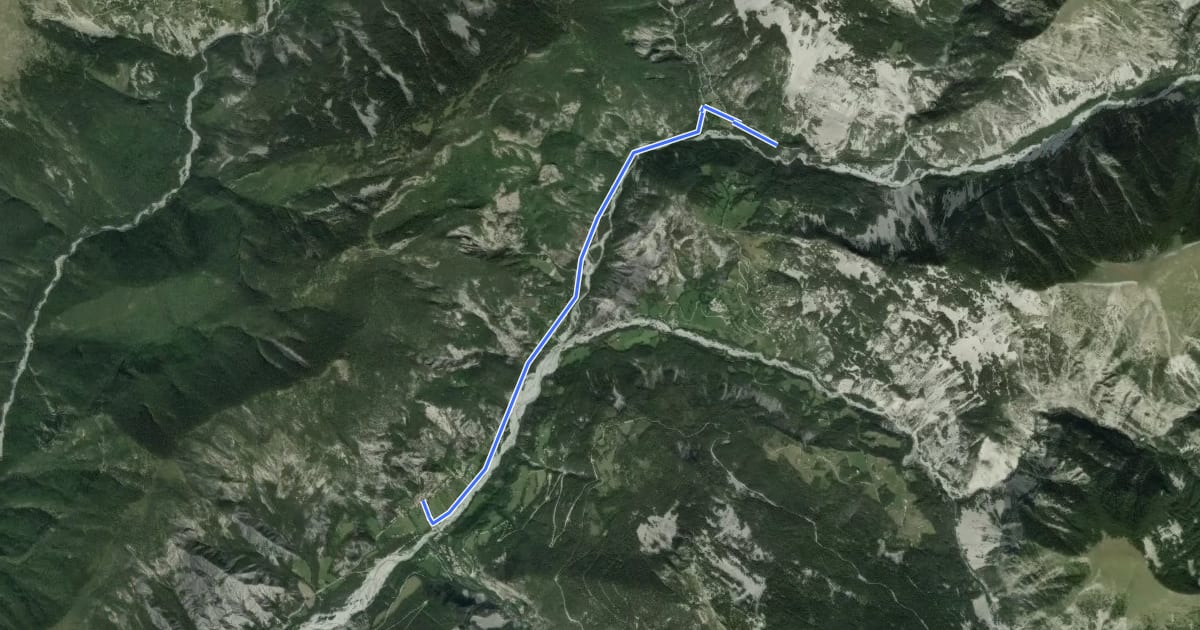 Маршрут Lac des eaux chaudes на спутниковом снимке