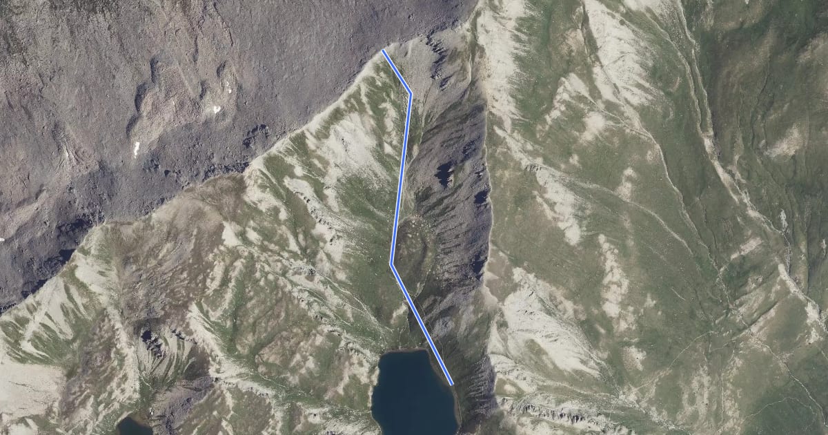Маршрут Lac du Grand Laus - Col du petit Malrif на спутниковом снимке