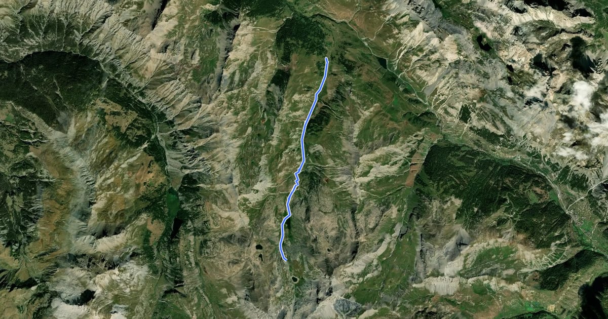 Маршрут Lac du Lauzanier на спутниковом снимке