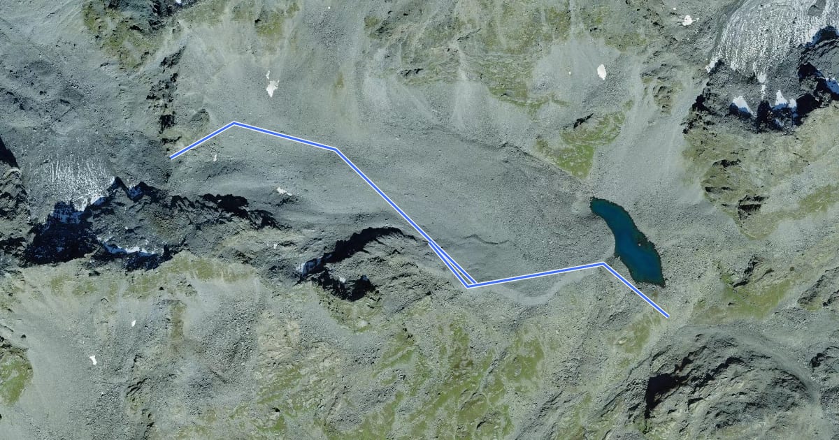 Маршрут Lac du Petit Mont-Fort - Col de la Chaux на спутниковом снимке