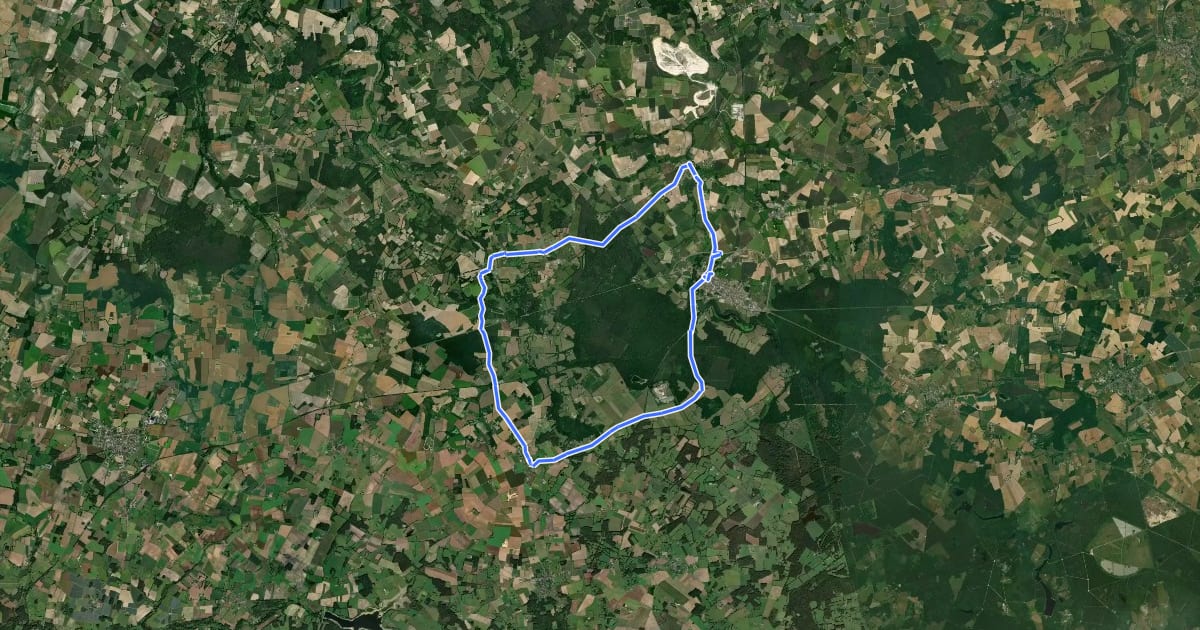 Маршрут Lac du Val Joyeux et campagne tourangelle на спутниковом снимке