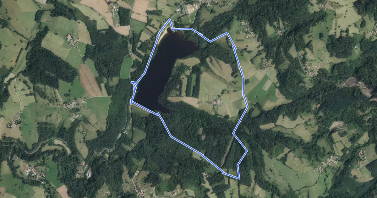 Маршрут Lac et sous Bois на спутниковом снимке