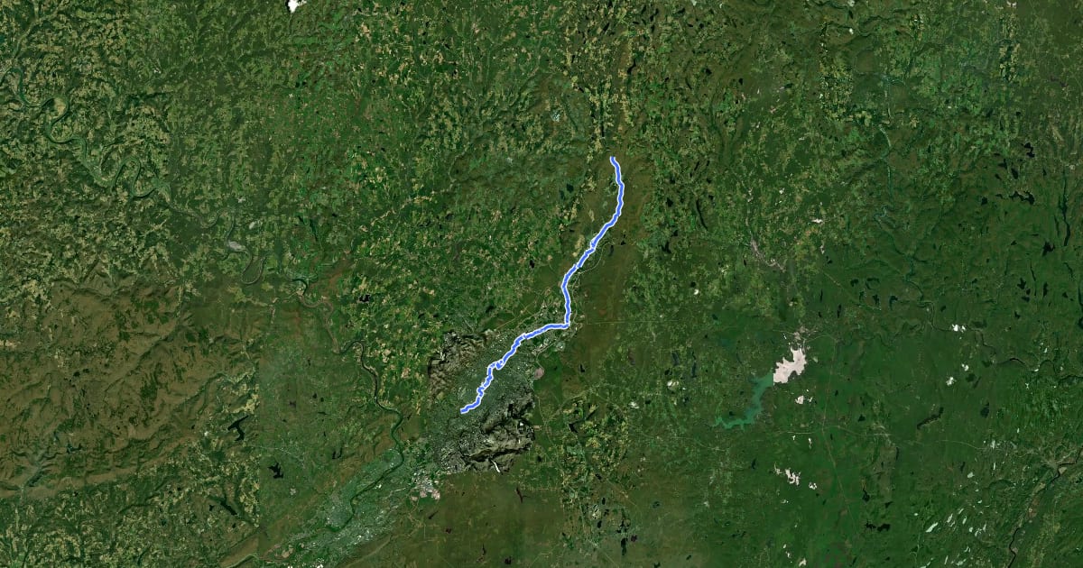 Маршрут Lackawanna River Heritage Trail на спутниковом снимке