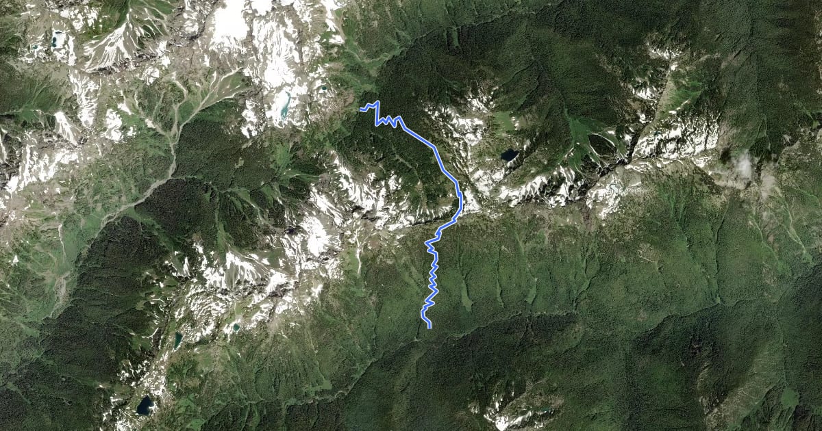 Маршрут LaCrosse Pass Trail на спутниковом снимке