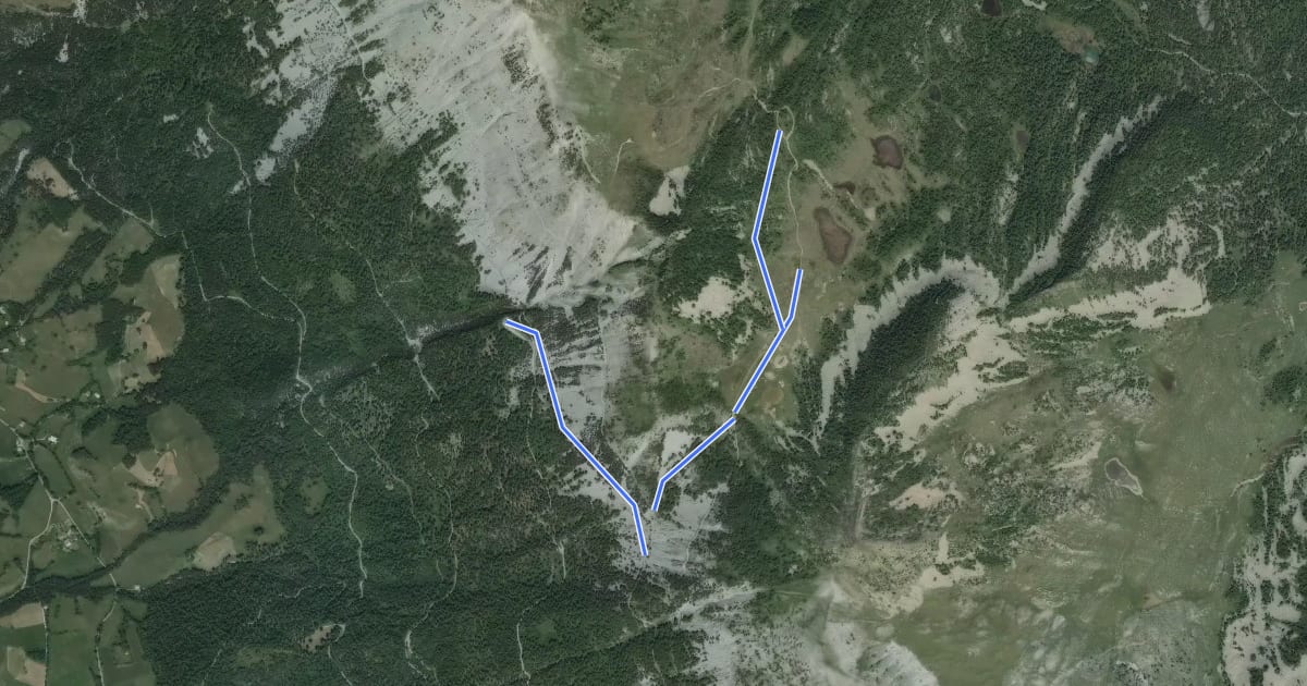 Маршрут Lacs du Col Bas (Par Seyne) на спутниковом снимке