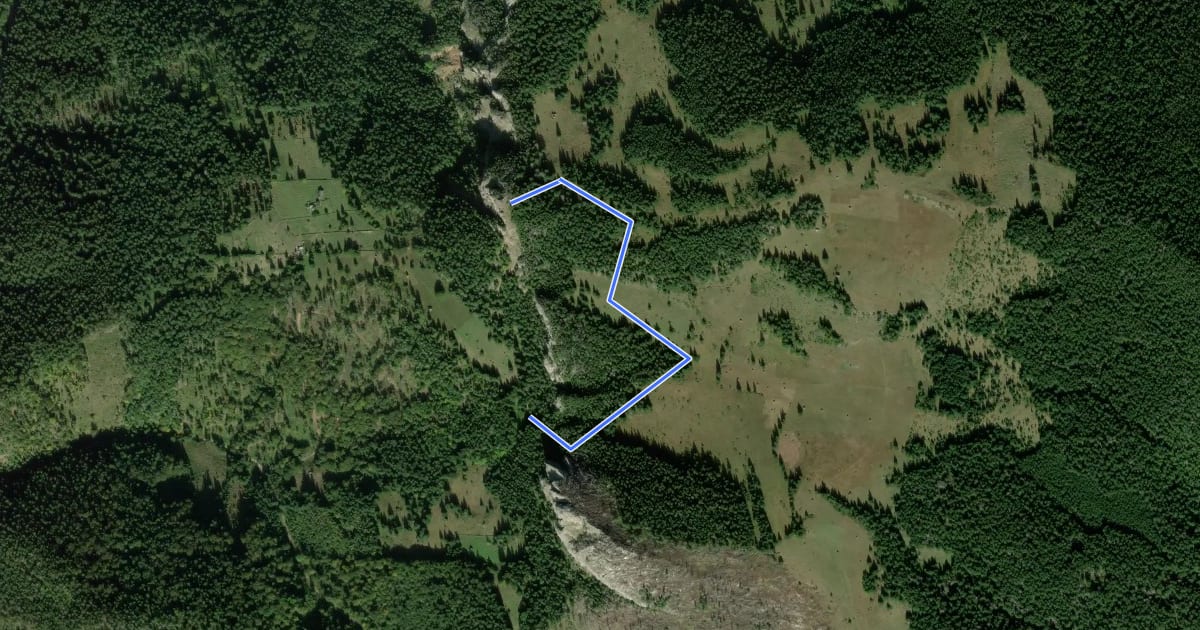 Маршрут Lacu Roșu - Belvedere Piatra Ghilcoș на спутниковом снимке