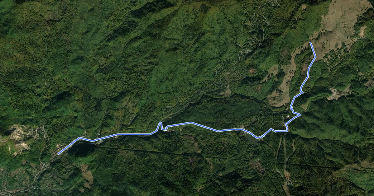 Маршрут Lacul Bodi – intersecție traseul BA на спутниковом снимке