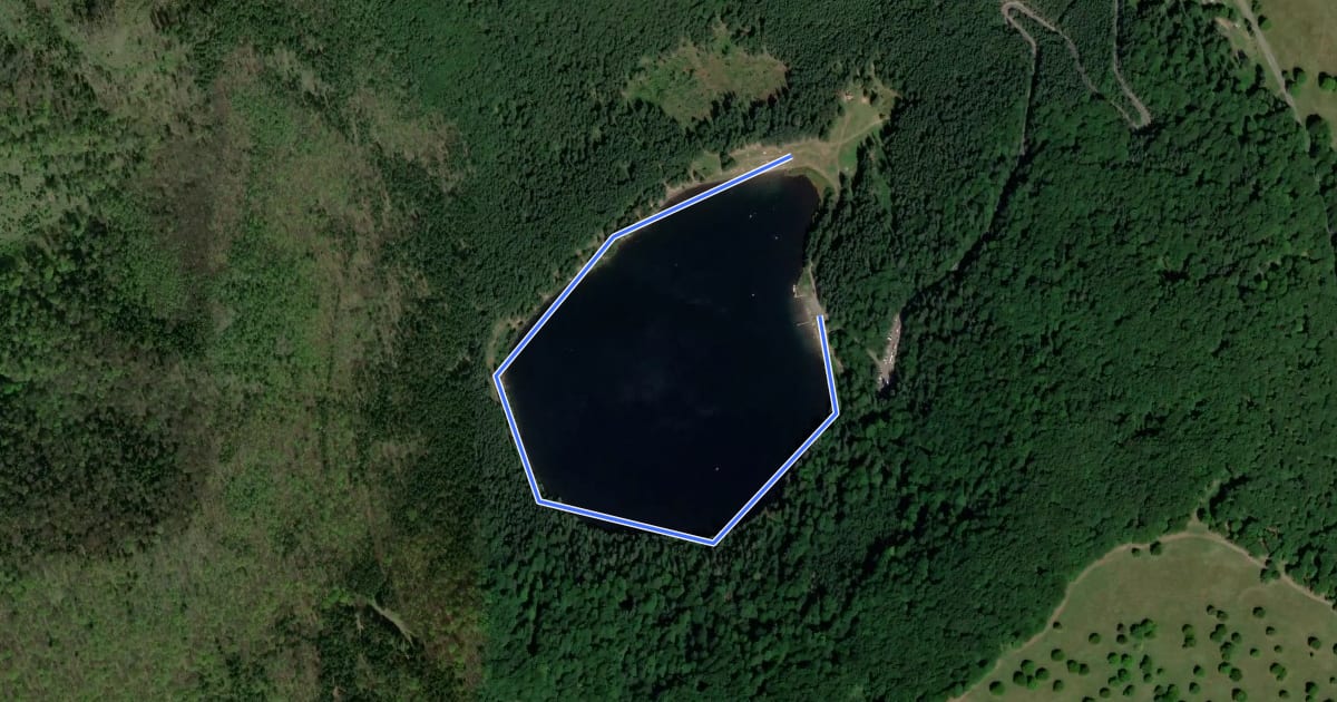 Маршрут Lacul Sfânta Ana на спутниковом снимке