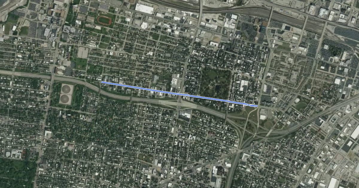 Маршрут Lafayette Avenue на спутниковом снимке