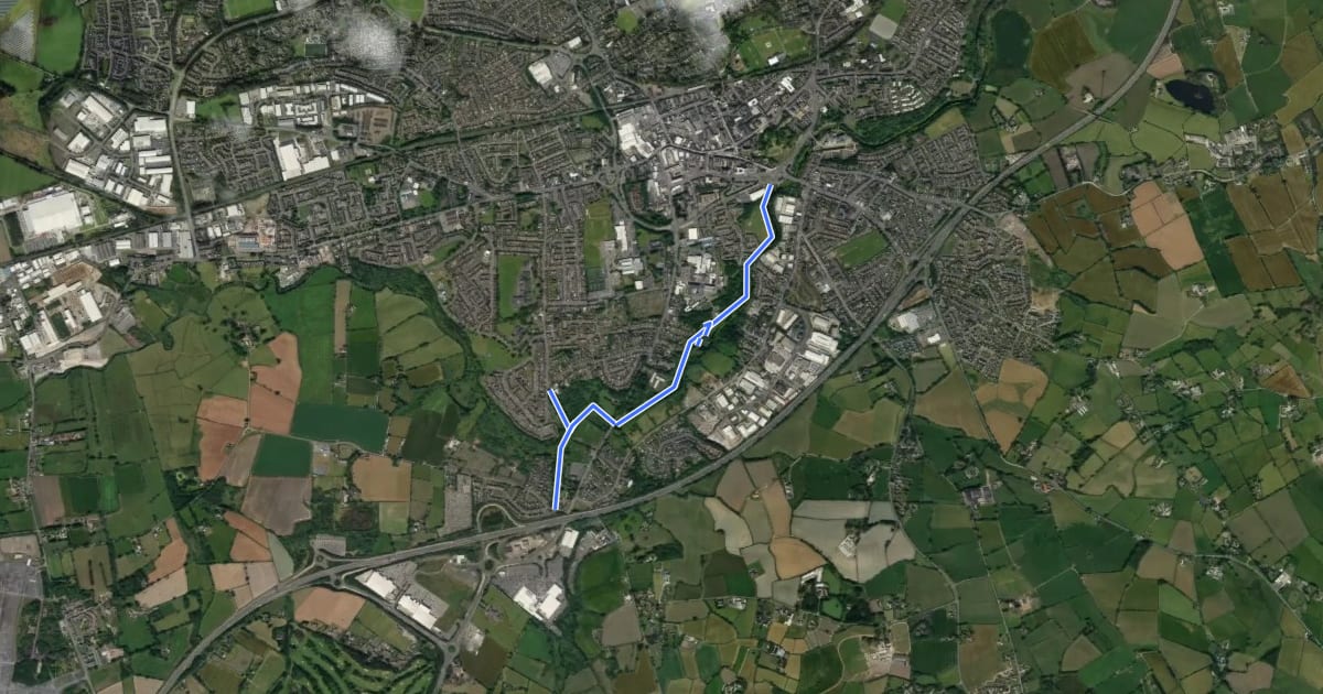 Маршрут Lagan Towpath на спутниковом снимке