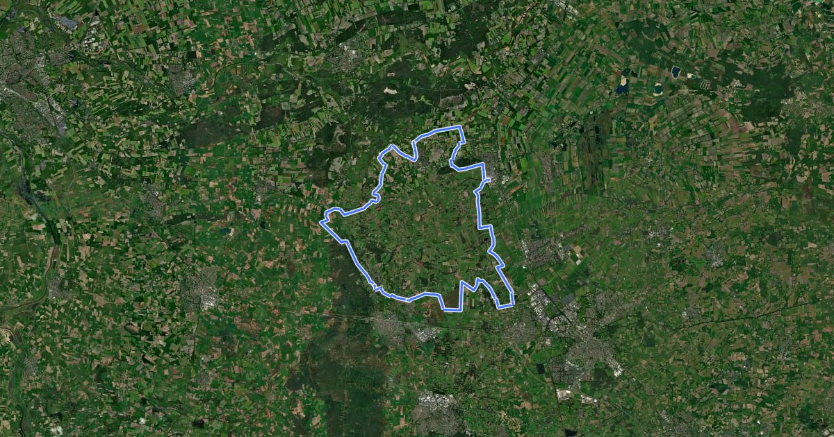 Маршрут Lageveld Fietsroute на спутниковом снимке