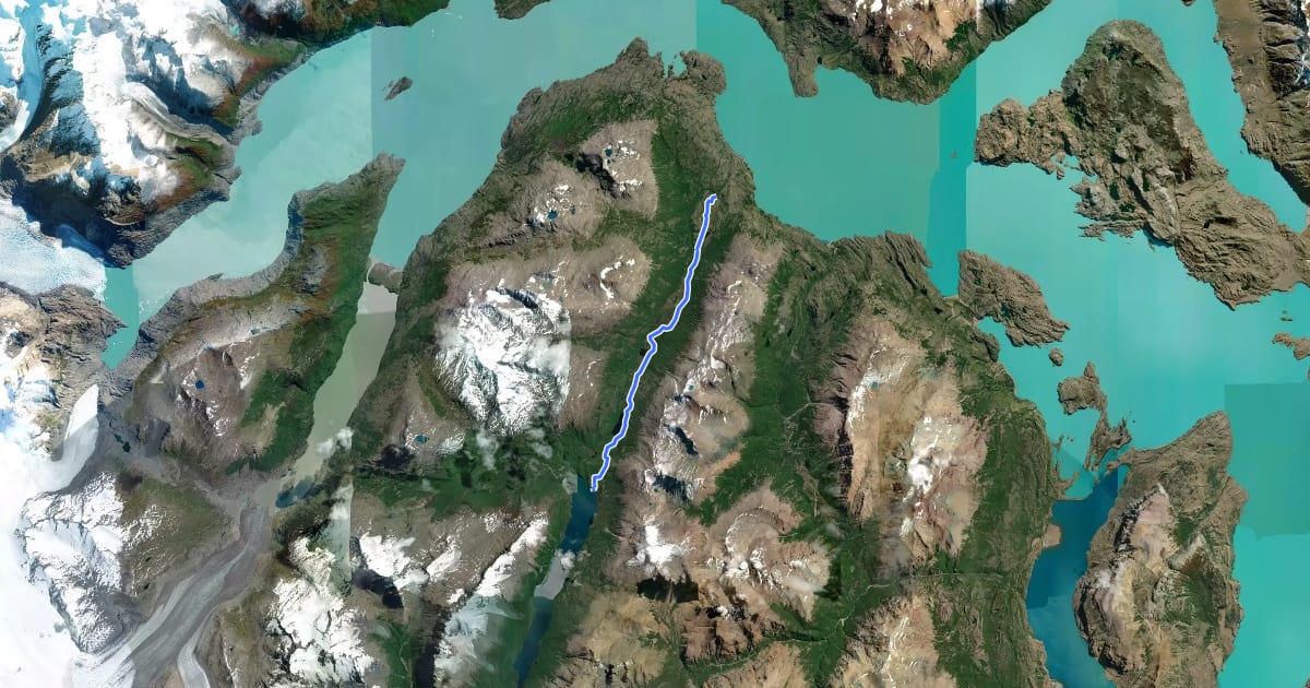 Маршрут Lago del Desierto - Candelario Mancilla на спутниковом снимке