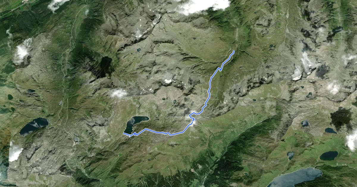 Маршрут Lago della Sella - Sunnsbühl на спутниковом снимке