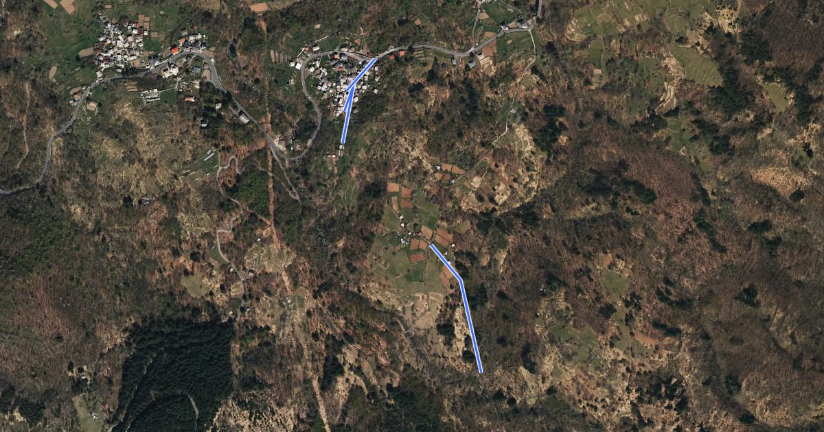 Маршрут Lago delle Lame - Ponte sul torrente Rezzoaglio - Cascata della Ravezza на спутниковом снимке