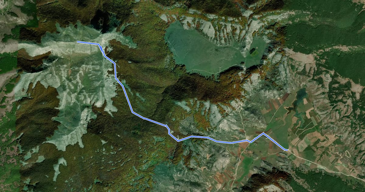 Маршрут Lago di Rascino - Monte Nuria на спутниковом снимке