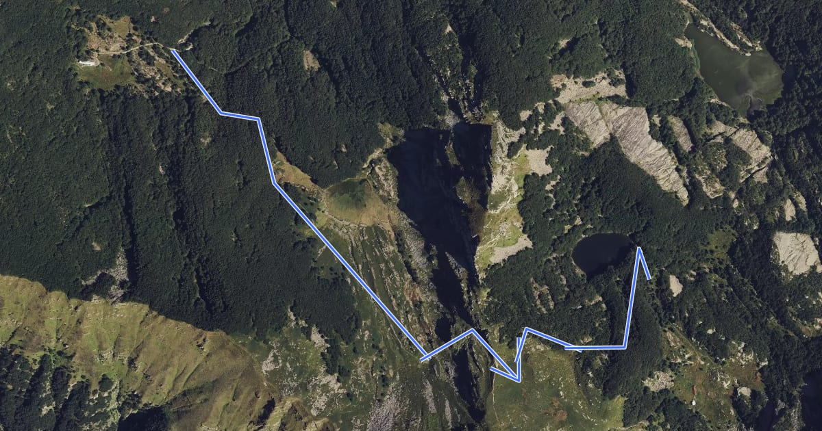 Маршрут Lago Scuro - Passo di Fugicchia - Capanne di Badignana на спутниковом снимке